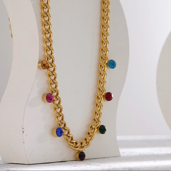 💛Gold plated colourful necklace - Picture 7 of 9